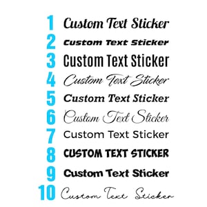 Custom Car Stickers | Personalised Name Lettering Vinyl Decals | Customised Decal Van Truck Caravan Window Bumper Vehicle Sticker