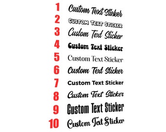 Personalized Text Sticker: Custom Vinyl Decal for Car, Van, Window
