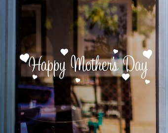 Happy Mother's Day Shop Window Sticker Mothering Sunday Vinyl Decal Retail Display
