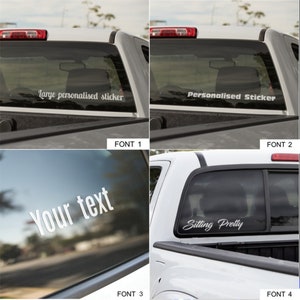 Font examples 1 - 4 for personalised car stickers