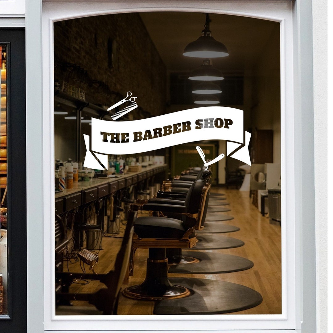 Barber Shop Window Sticker Window Decal Display Etsy