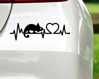 Sticker caméléon battement de coeur pare-chocs pare-chocs de fenêtre de voiture reptile lézard vinyle autocollant