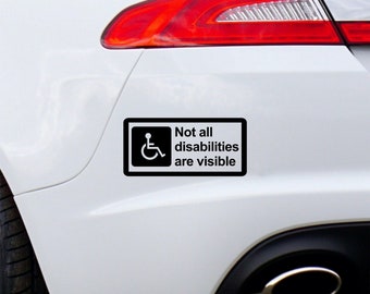 Adesivo 'Not All Disabilities Are Visible' - Consapevolezza Disabilità Invisibili (Blu, 15 Cm, 2 Pezzi)
