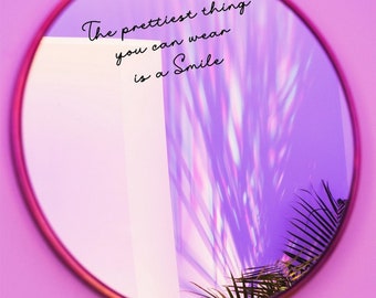The prettiest thing you can wear is a smile Sticker, Mirror Decal, Mirror Sticker, Inspirational Sticker, Motivational Sticker