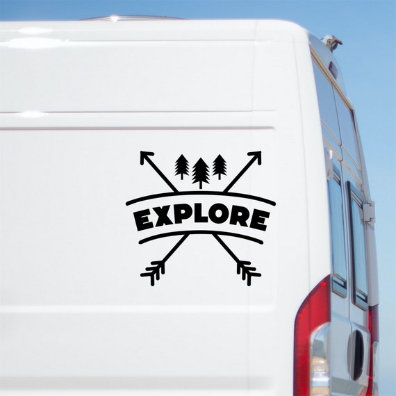 Sticker et autocollant Déco Explorer Camping Car Côté conducteur