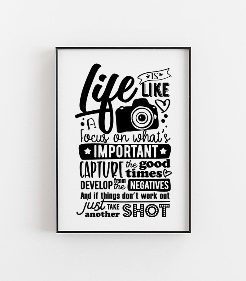 LIFE IS LIKE A CAMERA FOCUS Inspirational POSTER A4 High Quality Print Sign