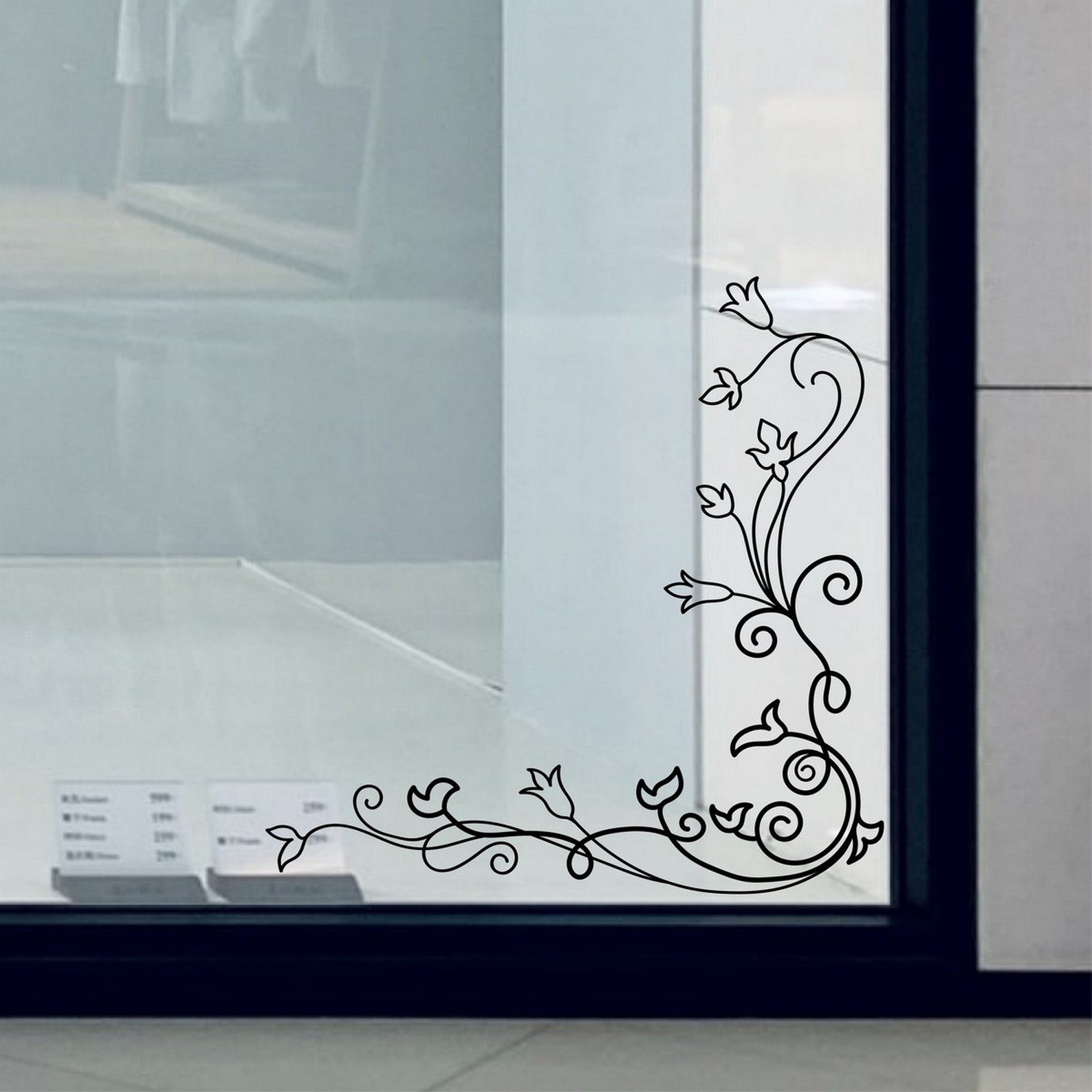 Floral Window Decal Corner Window Sticker Shop Home Window - Etsy UK