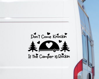 Don't come knockin if the camper is rockin Sticker Large Caravan Stickers Motorhome RV Truck Decal Horsebox Car Van Decals