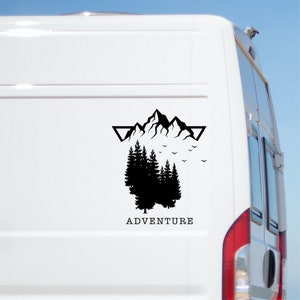 Adventure Mountain Forest Scene Sticker Large Caravan Stickers Motorhome RV Truck Decal Horsebox Car Camper Van Decals