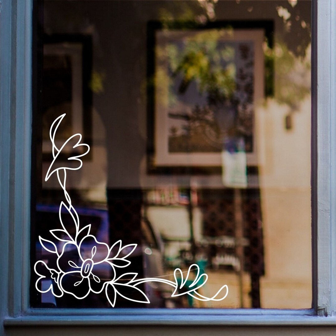 Floral Window Sticker Shop Window Decal Home Window Stickers Flower
