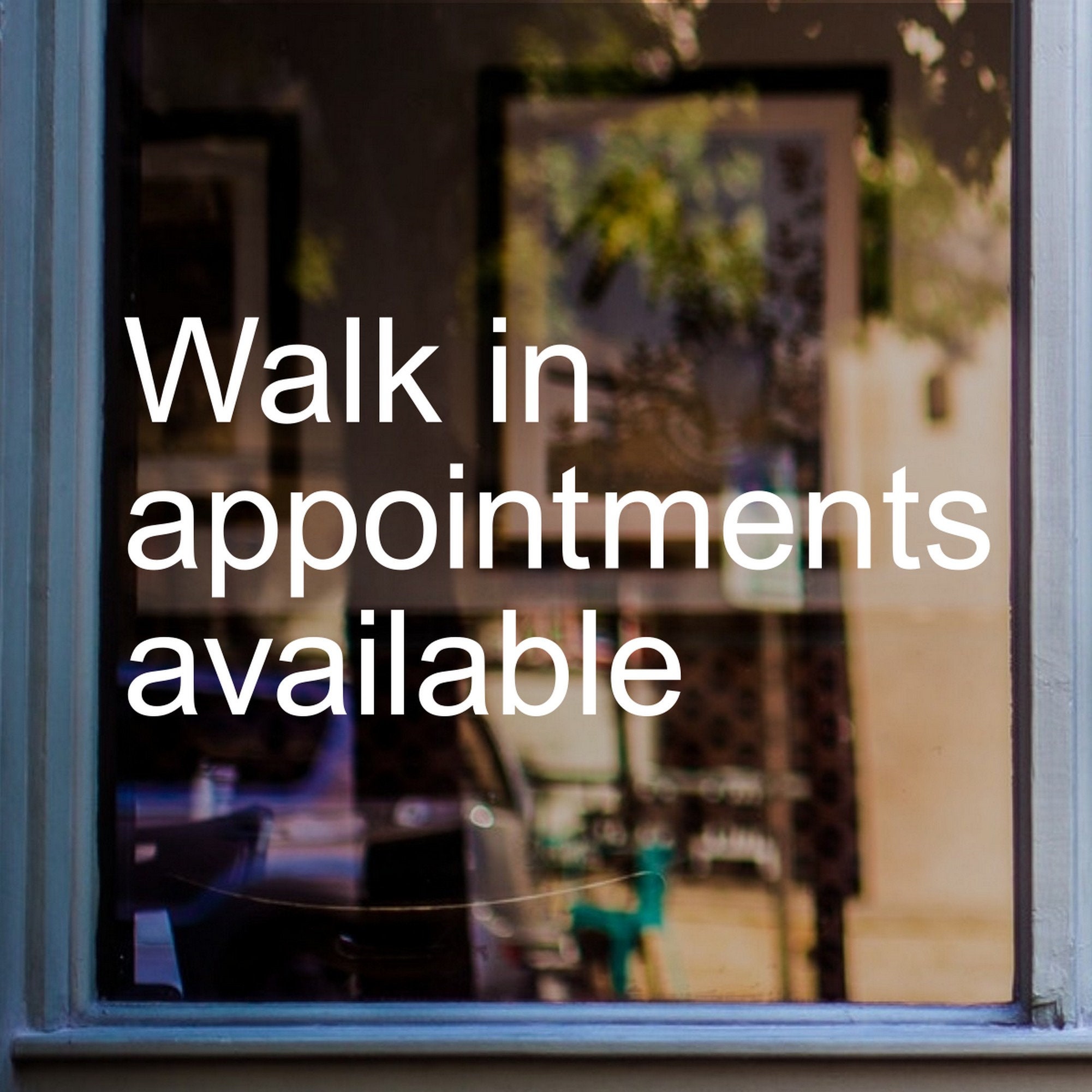 Walk in appointments available Window Sticker Barber Salon Hairdresser Decal 