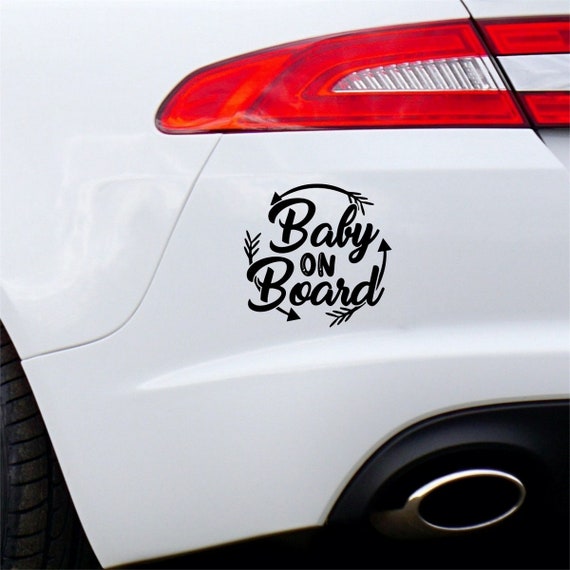 Baby on Board Aufkleber 20x14cm - Auto Aufkleber Weiß - Sticker Wasserfest  und Langlebig - Baby on Board Aufkleber Auto