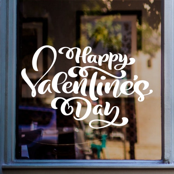 Happy Valentine's Day Window Sticker Valentines Shop Decal Retail Display 