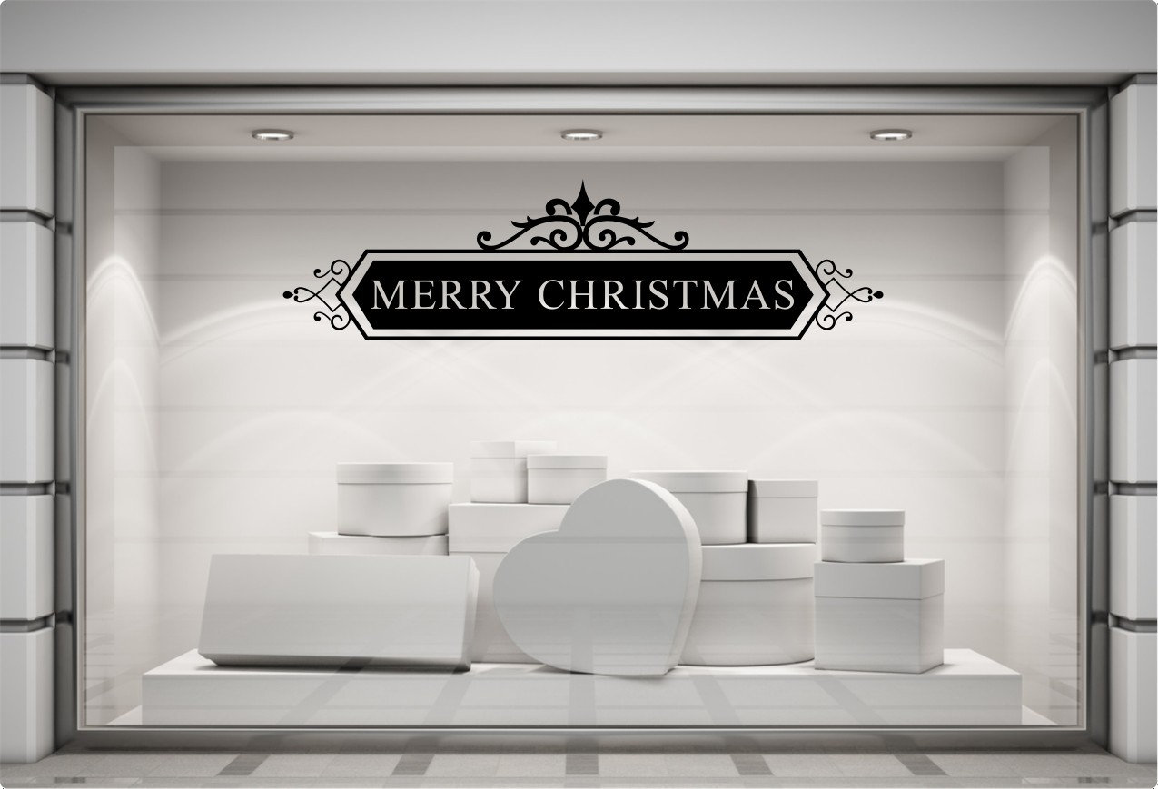 Merry Christmas Sticker for Windows Shop Display Home Decor Festive xmas Decal 