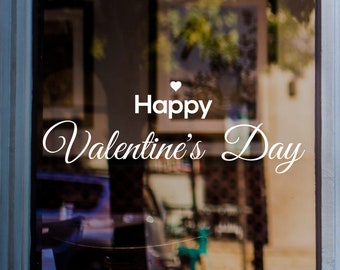 Happy Valentine's Day Shop Window Sticker Valentine Vinyl Decal Retail Display