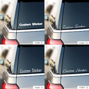 Font examples 9 - 12 for personalised car stickers