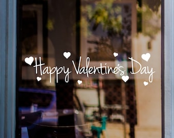 Happy Valentine's Day Shop Window Sticker Valentine Vinyl Decal Retail Display