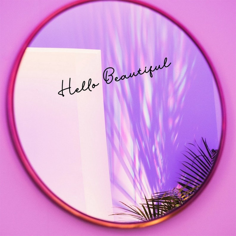 Hello Beautiful Sticker Mirror Decal Mirror Sticker Etsy UK