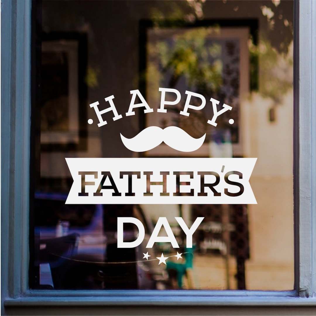 Happy Father's Day Window Sticker Retail Display Window Decal - Etsy