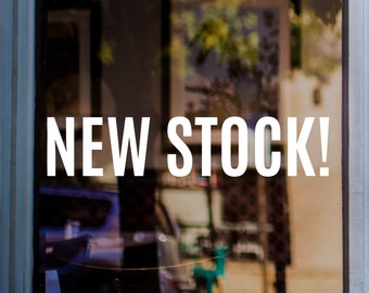 New Stock Shop Window Sticker Retail Display Window Graphics Vinyl Decal