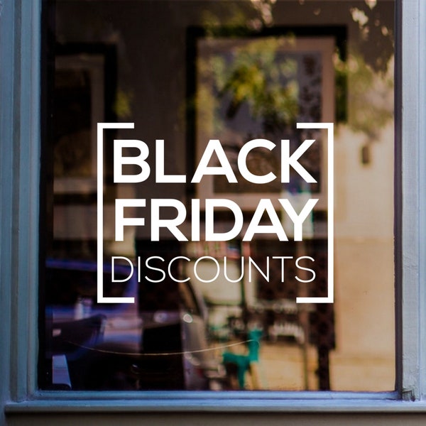 Black Friday Discounts Shop Window Sticker Retail Sale Display Decoration Self Adhesive Decal