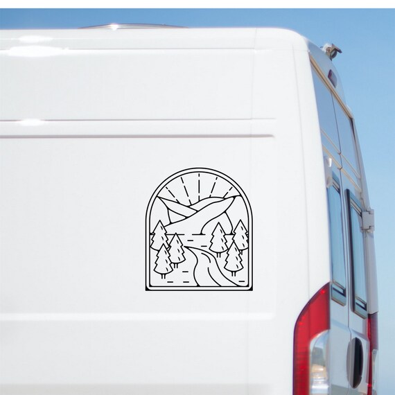 Large Woodland Camping Sticker Decal - Premium Vinyl For Cars, Vans, Caravans & Motorhomes (20 Colors, 6 Sizes)-575748