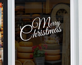 Merry Christmas Window Sticker Xmas Shop Display Home Decoration Decal