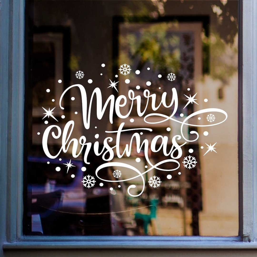 Merry Christmas Sticker for Windows Xmas Shop Display