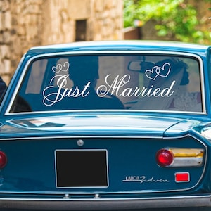 Just Married Car Sticker Wedding Car Window Decal Wedding Day Decoration