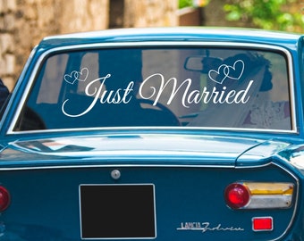 Just Married Autoaufkleber Hochzeit Fensteraufkleber Hochzeit Dekoration