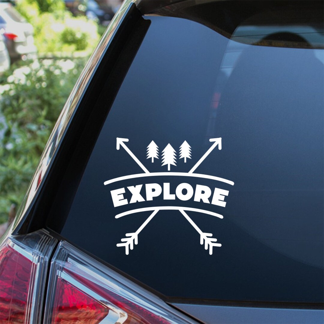 EXPLORE Decal / Travel Adventure Sticker / Car Caravan Camper Motorhome ...