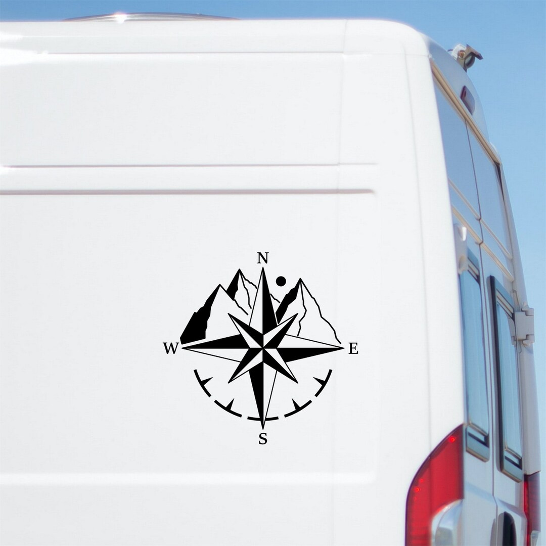 Compass Mountains Vinyl Sticker: RV Camper Van Decal - Etsy