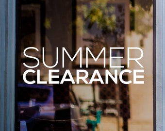 Summer Clearance Shop Window  Sticker Retail Store Front Sale Display Vinyl Decal