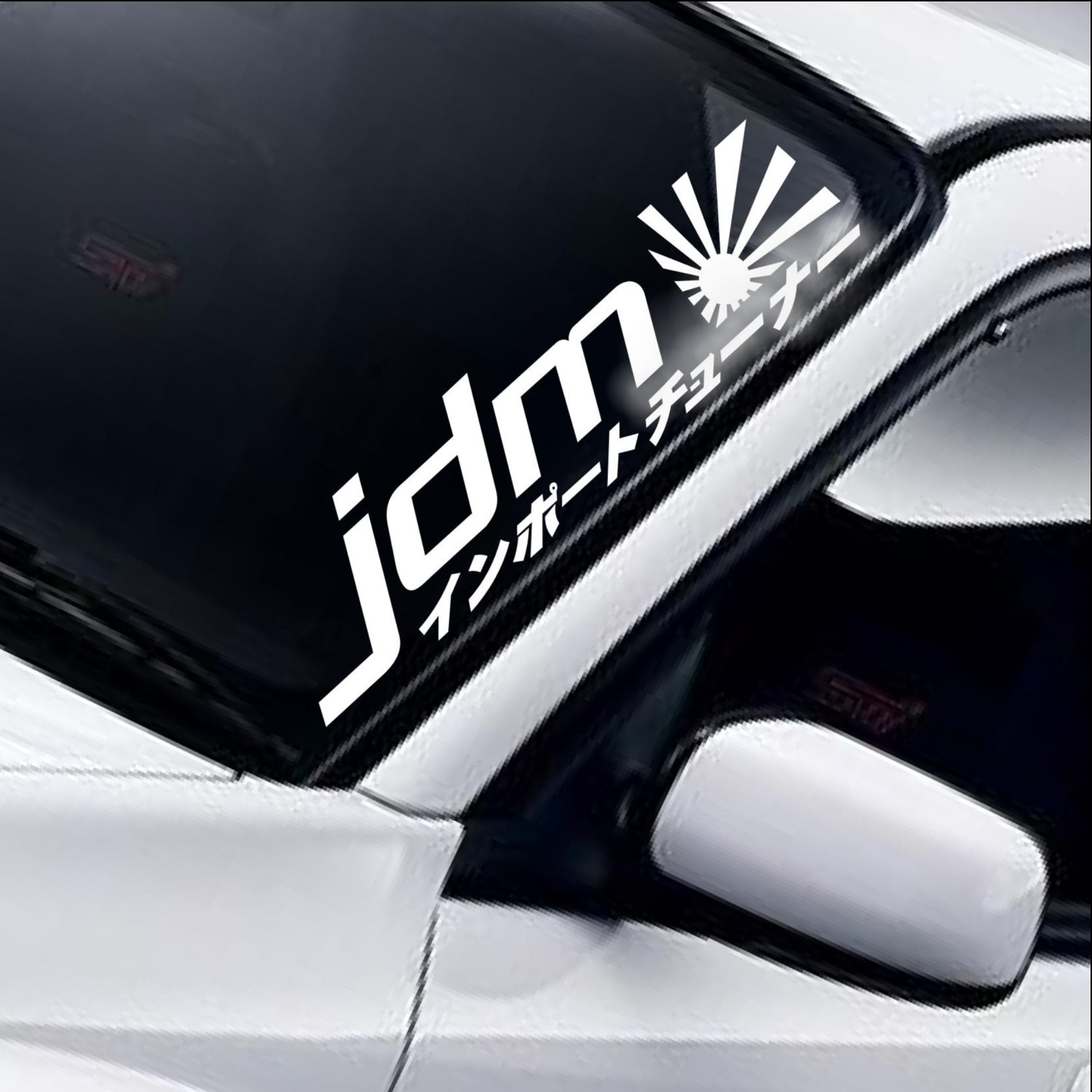 Large Windscreen Custom Car Vinyl Stickers Decals JDM Rising Sun Text Small 