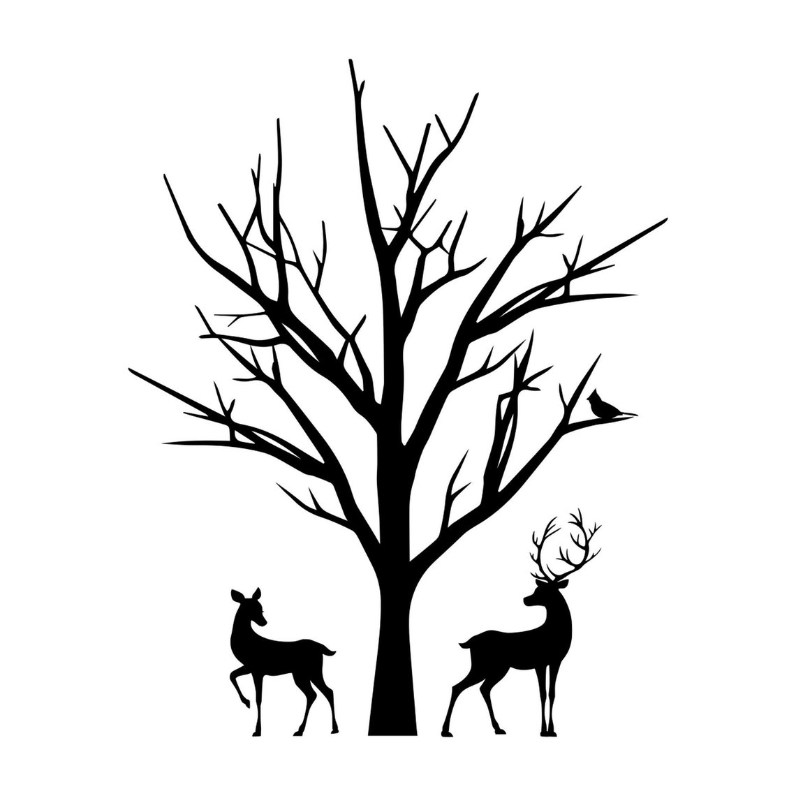 Reindeer Tree Christmas Window Sticker Xmas Window Decal - Etsy UK