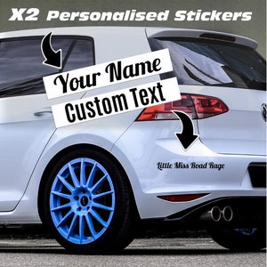 Personalised Stickers On A Car Bumper