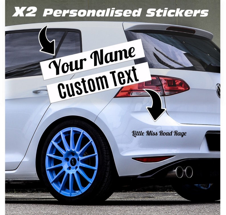 Personalised Stickers On A Car Bumper