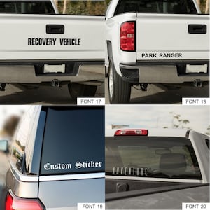 Font examples 17 - 20 for personalised car stickers