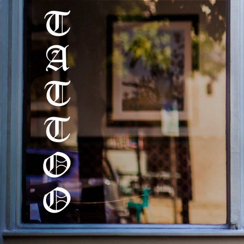 Tattoo Window Sticker Shop Display Vinyl Decal image 1