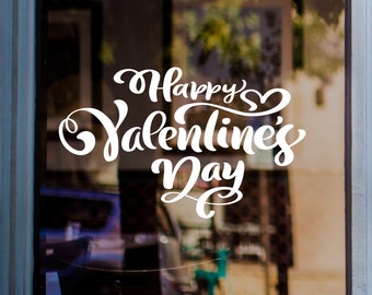 Valentine's Day Shop Window Sticker Retail Display Store Front Vinyl Decal