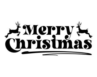 Merry Christmas Window Decal | Vinyl Sticker | Festive Home & Shop Decoration