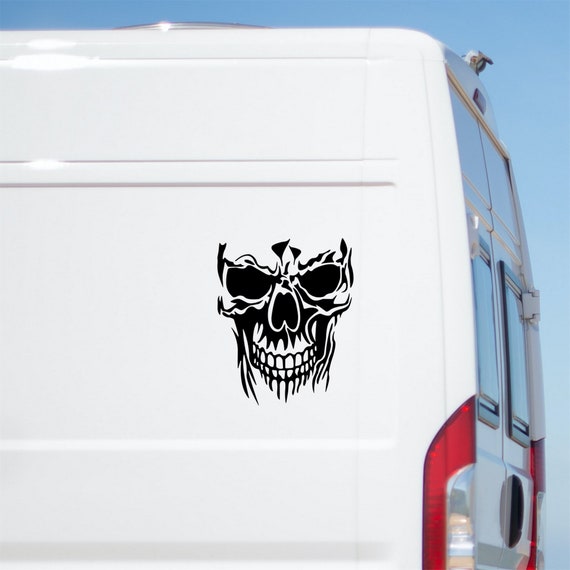Erreinge® Adesivo Rosso Fluo 20 cm Teschio Santa Muerte Skull Sticker stampato per Auto Moto Parete Paraurti Computer Portatile Bagagli Biciclette