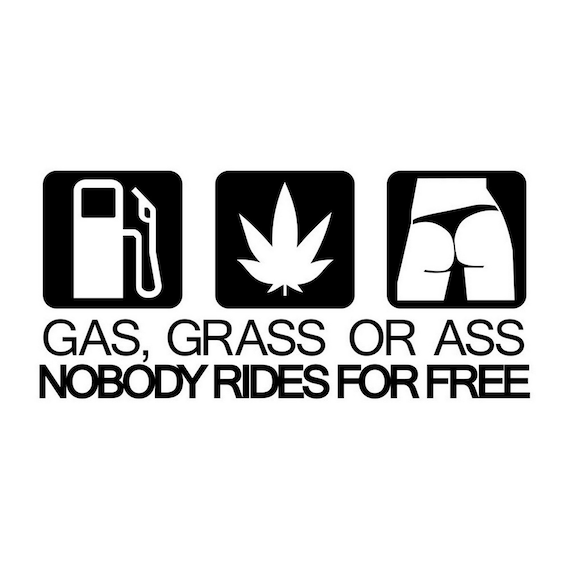 Buy Gas Grass or Ass Car Sticker JDM Drift Funny Vinyl Decal Online in  India 