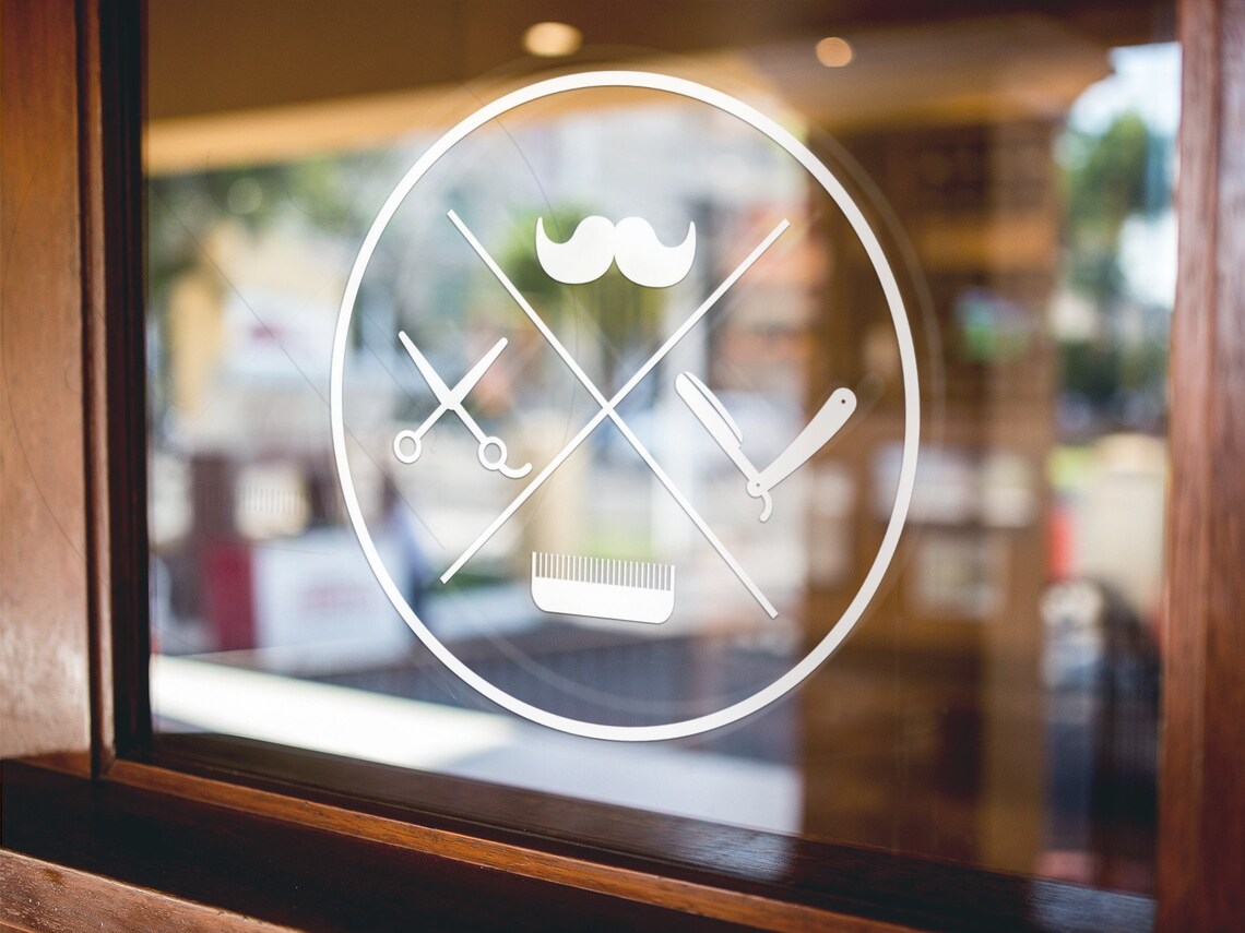 Barber Shop Window Sticker Window Decal Display Etsy