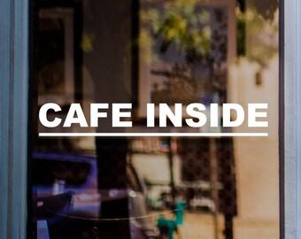 Cafe Inside Shop Window Sticker Vinyl Decal Retail Display