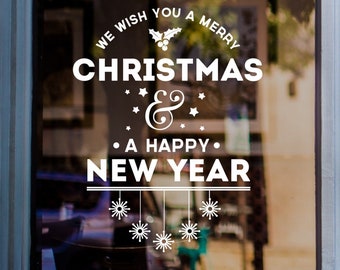 Merry Christmas Sticker For Windows Xmas Shop Display Christmas Window Home Decoration Decal