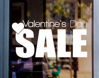 Valentine's Day Sale Shop Window Sticker Retail Display Store Front Vinyl Decal