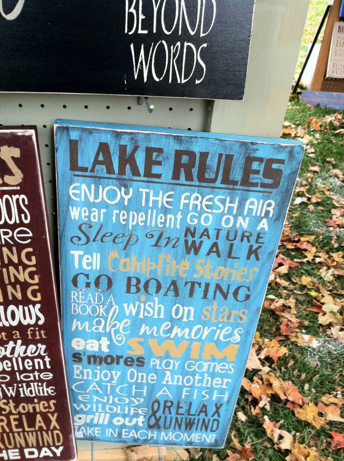 Lake Rules. Enjoy Fresh Air Walk in Nature Tell Campfire Etsy