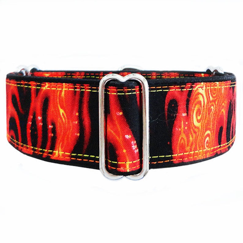 Martingale collar. Fire/ Flames dog collar Adjustable Etsy