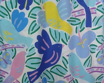Vintage KEN DONE Duvet Cover Bird Butterfly Print Quilt Cover 60" x 84"